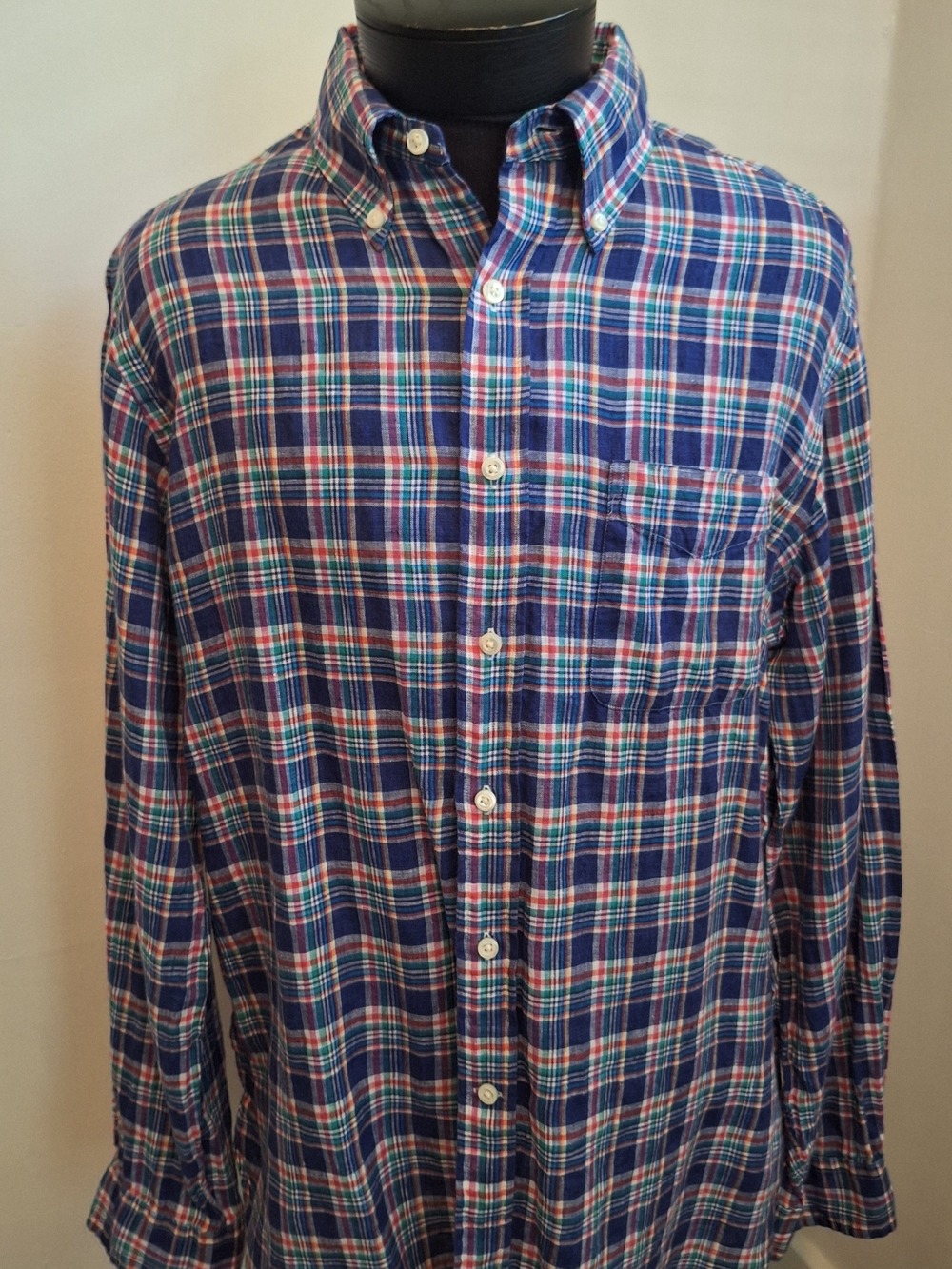 Ralph Lauren Blue, Red & Green Plaid Button-Down Shirt